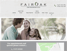 Tablet Screenshot of fairoakorthodontics.co.uk